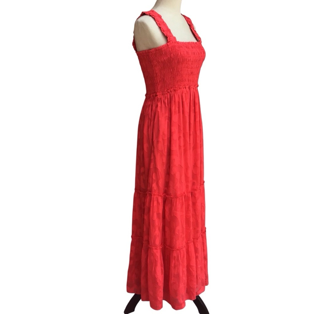 Lilly Pulitzer Coral Maxi Dress with Smocked Bodice - Picture 12 of 16